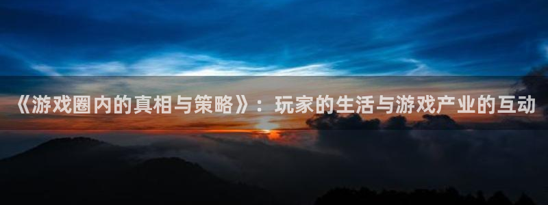 鼎点娱乐科技：《游戏圈内的真相与策略》：玩家的生活与游戏产业